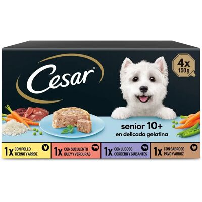 Cesar Natvoer voor Oudere Honden - Multipack met Natuurlijke Smaken Cesar Natvoer voor Oudere Honden - Multipack met Natuurlijke Smaken