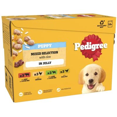 PEDIGREE Puppy Pouches Mixed Varieties in Jelly - 12 x 100g PEDIGREE Puppy Pouches Mixed Varieties in Jelly - 12 x 100g