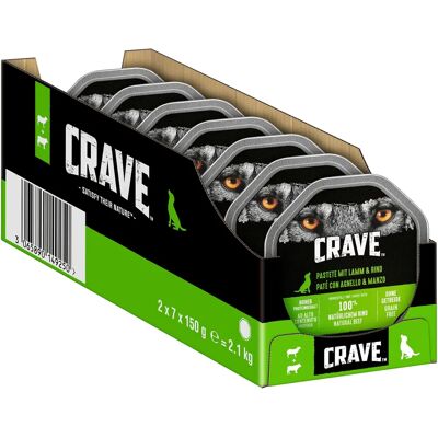 CRAVE Pâté pour chiens sans céréales au agneau et au bœuf - 14x150g - Publicité CRAVE Pâté pour chiens sans céréales au agneau et au bœuf - 14x150g - Publicité