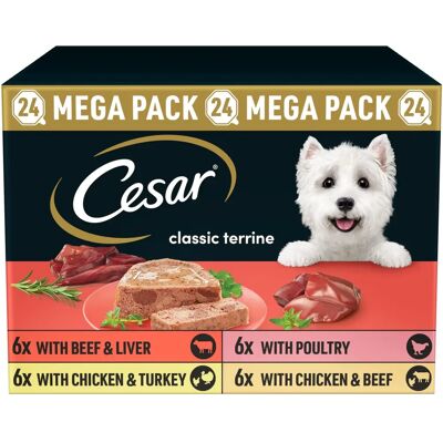 Cesar Multipack Classic Terrine Nassfutter 24x150g Cesar Multipack Classic Terrine Nassfutter 24x150g