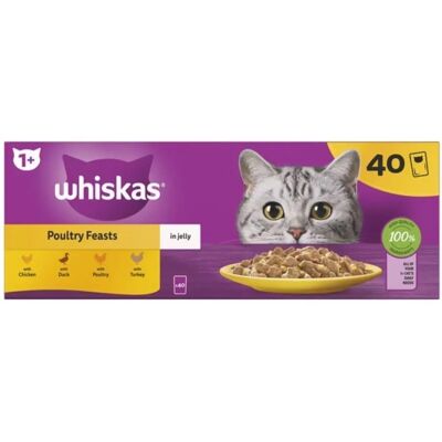 Whiskas Poultry Selection - Wet Cat Food in Jelly - 40 Pouches Whiskas Poultry Selection - Wet Cat Food in Jelly - 40 Pouches