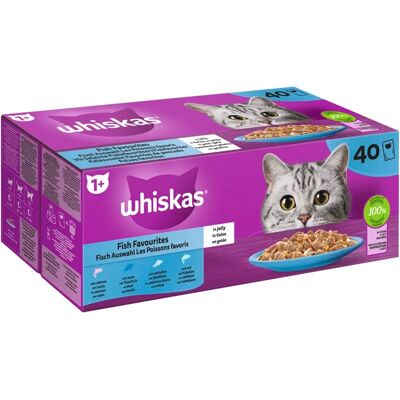 Whiskas Multipack Beutel für Katzen - Fisch Auswahl in Gelee Whiskas Multipack Beutel für Katzen - Fisch Auswahl in Gelee
