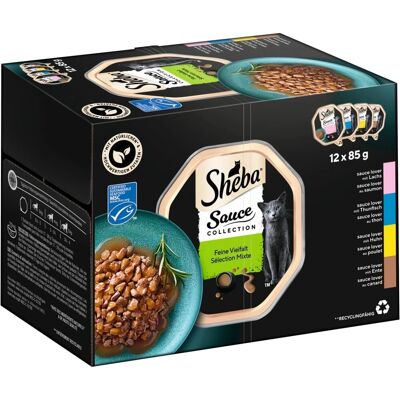 Jedzenie dla Kotów Sheba - Różnorodny zestaw w sosach i pâté - 85g/37,5g Jedzenie dla Kotów Sheba - Różnorodny zestaw w sosach i pâté - 85g/37,5g