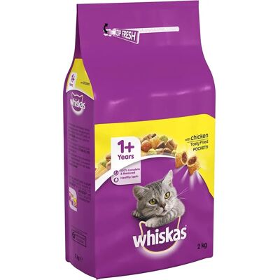 Whiskas 1+ Cat Complete Dry Food with Chicken - 2kg Whiskas 1+ Cat Complete Dry Food with Chicken - 2kg