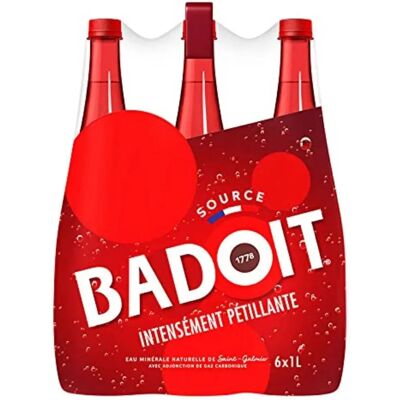 Eau minérale gazeuse Badoit - Lot de 6x1L France - Publicité Eau minérale gazeuse Badoit - Lot de 6x1L France - Publicité