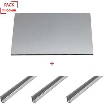 MCCOVER - Paraschizzi bifacciale - 2000x100x0.3 cm - Aluminio - Splashback MCCOVER - Paraschizzi bifacciale - 2000x100x0.3 cm - Aluminio - Splashback