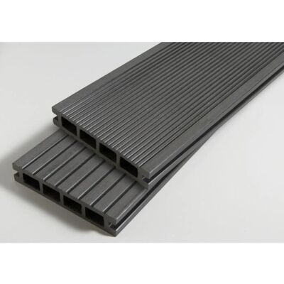 Mccover 2400mm Tarima de composite - Gris antracita - 25mm de espesor - 14cm de ancho - 1m² Mccover 2400mm Tarima de composite - Gris antracita - 25mm de espesor - 14cm de ancho - 1m²