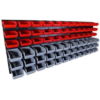 Oxeo - Etagère Murale Rangement Outils - 72 Bins - Publicité Oxeo - Etagère Murale Rangement Outils - 72 Bins - Publicité