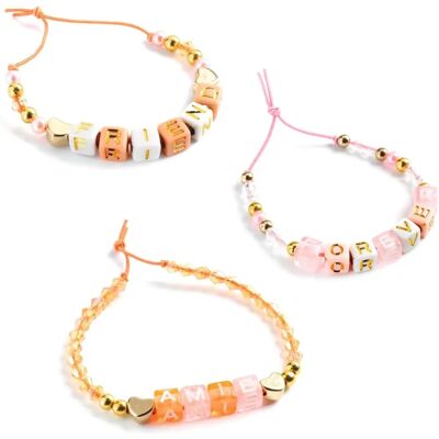 Djeco Alphabet Perlen-Set - 1000 bunte & goldene Perlen für Armbänder Djeco Alphabet Perlen-Set - 1000 bunte & goldene Perlen für Armbänder