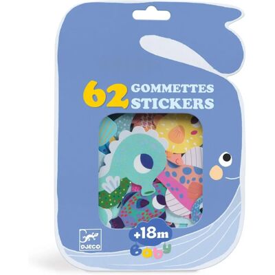 Adesivos de Animais Marinhos Djeco - 62 peças - Reutilizáveis & Fáceis de Descolar Adesivos de Animais Marinhos Djeco - 62 peças - Reutilizáveis & Fáceis de Descolar