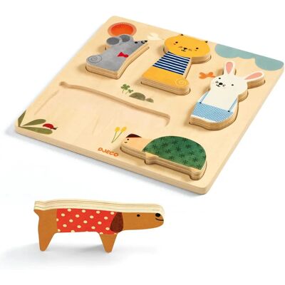 Djeco Woodypets Holzpuzzle - 5 Teile Tier Set Djeco Woodypets Holzpuzzle - 5 Teile Tier Set