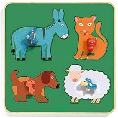 Puzzle avec Cadre en Bois - Family Farm de Djeco Puzzle avec Cadre en Bois - Family Farm de Djeco