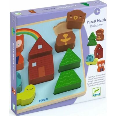 Puzzle Arc-en-ciel de Djeco - Puzzle en Bois 10 Pièces Puzzle Arc-en-ciel de Djeco - Puzzle en Bois 10 Pièces