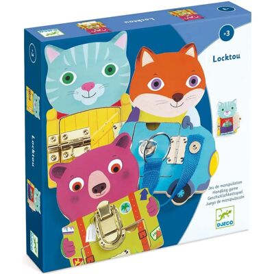 DJECO Locktou Dřevěná Sada - Edukativní Zámky pro Děti 3+ DJECO Locktou Dřevěná Sada - Edukativní Zámky pro Děti 3+