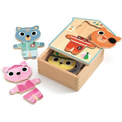 Djeco Holzbox Puzzle Set - Dressup - Puzzle Djeco Holzbox Puzzle Set - Dressup - Puzzle