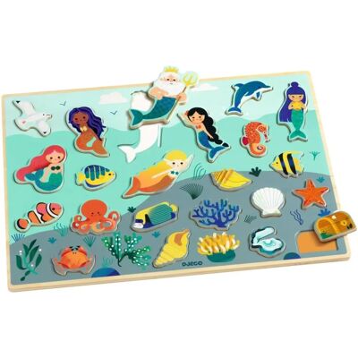 Rompecabezas de Madera Djeco - Mar y Sirenas - 22 Piezas Rompecabezas de Madera Djeco - Mar y Sirenas - 22 Piezas