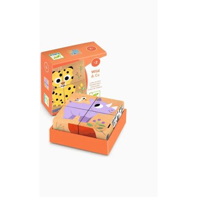Zestaw Drewnianych Puzzle Zwierząt Dzikich Djeco - Puzzle Zestaw Drewnianych Puzzle Zwierząt Dzikich Djeco - Puzzle