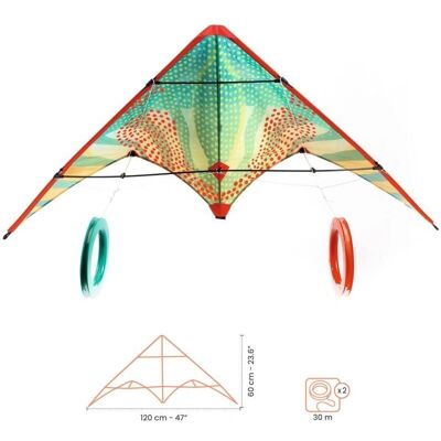 Djeco Grand Cerf-Volant Multicolore - 120x60 cm - Unisexe - Publicité Djeco Grand Cerf-Volant Multicolore - 120x60 cm - Unisexe - Publicité