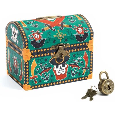 Tirelire Pirate Djeco - Vert - Fente à pièces - Sécurité enfant Tirelire Pirate Djeco - Vert - Fente à pièces - Sécurité enfant