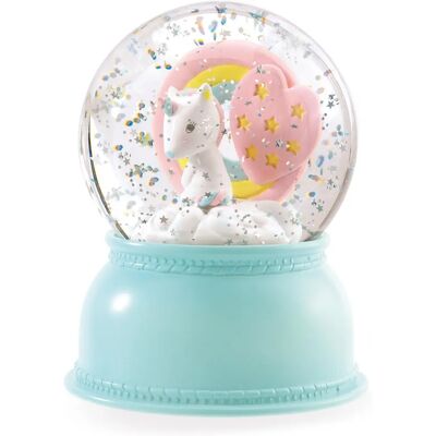 Djeco Unicorn Śnieżna Kula Lampka Nocna - Niebieska - 14cm Djeco Unicorn Śnieżna Kula Lampka Nocna - Niebieska - 14cm