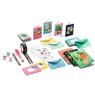 Zestaw papierniczy Djeco Mini Marie Róża/Zielony Zestaw papierniczy Djeco Mini Marie Róża/Zielony