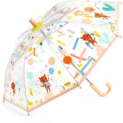 Guarda-chuva infantil Djeco - Desenho de gato fofo - 3+ anos Guarda-chuva infantil Djeco - Desenho de gato fofo - 3+ anos