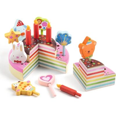 Djeco - Gâteau d'anniversaire Arc-en-ciel - Jouet d'imitation Djeco - Gâteau d'anniversaire Arc-en-ciel - Jouet d'imitation