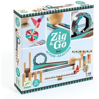 Zestaw konstrukcyjny Zig & Go od Djeco - 28 sztuk - Nauka STEM Zestaw konstrukcyjny Zig & Go od Djeco - 28 sztuk - Nauka STEM
