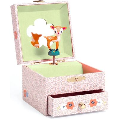 Djeco Velvet Music Box with a Small Mirror - Jewelry Storage - Jewels Box for Kids Djeco Velvet Music Box with a Small Mirror - Jewelry Storage - Jewels Box for Kids