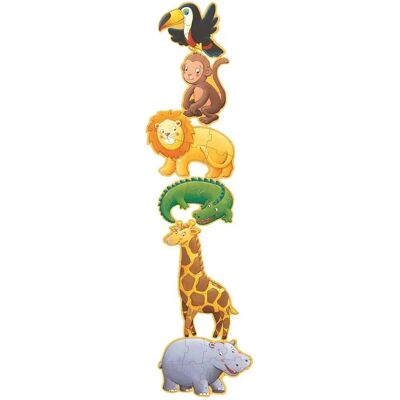 Djeco Puzzle-Set - Fortschrittliche Dschungeltiere - 6 Riesepuzzles für Kinder Djeco Puzzle-Set - Fortschrittliche Dschungeltiere - 6 Riesepuzzles für Kinder