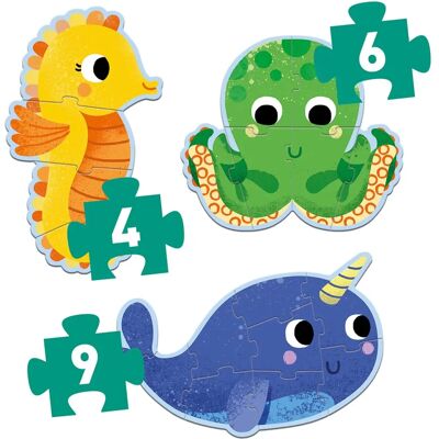 Puzzle Animali Marini Djeco - 4/6/9 pezzi Puzzle Animali Marini Djeco - 4/6/9 pezzi