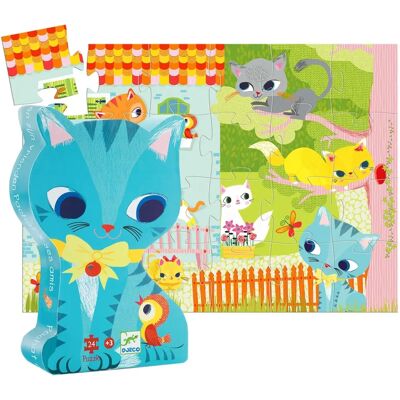 Quebra-cabeça Gato Pachat da Djeco - Silhueta 24 peças - Brinquedo Educativo Quebra-cabeça Gato Pachat da Djeco - Silhueta 24 peças - Brinquedo Educativo