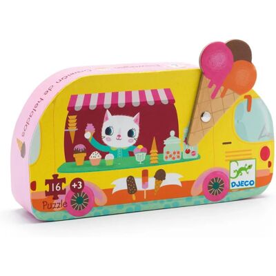 Puzzle Silhouette Camion de Glace Djeco 16pcs - Puzzle Puzzle Silhouette Camion de Glace Djeco 16pcs - Puzzle