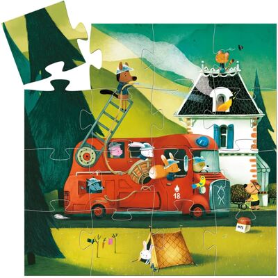 Djeco Fire Truck Puzzle - 16 Pieces - Develops Skills Djeco Fire Truck Puzzle - 16 Pieces - Develops Skills
