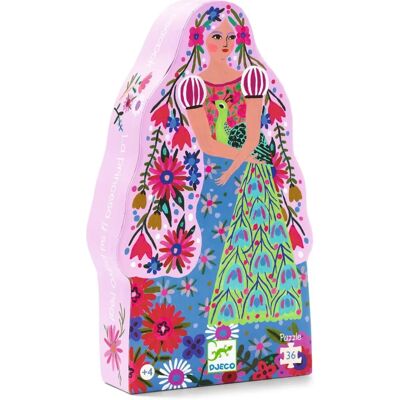Djeco La princesse et son paon - Puzzle silhouette 36 pièces Djeco La princesse et son paon - Puzzle silhouette 36 pièces