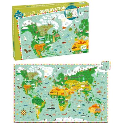 Djeco Puzzle Osservazione - Intorno al Mondo 200 Pezzi - Puzzle Djeco Puzzle Osservazione - Intorno al Mondo 200 Pezzi - Puzzle