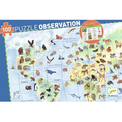 Djeco 100 Stück Beobachtungspuzzle - Tierwelt - Puzzle Djeco 100 Stück Beobachtungspuzzle - Tierwelt - Puzzle