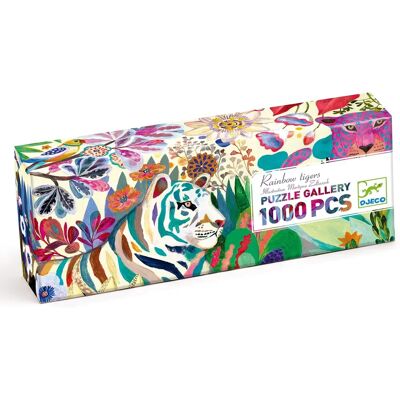 Quebra-cabeça Rainbow Tigers da Djeco - 1000 Peças - Galeria Quebra-cabeça Rainbow Tigers da Djeco - 1000 Peças - Galeria