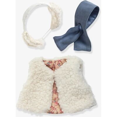 Colete de pele sintética + protetores de orelhas Sherpa - Conjunto para bonecas Colete de pele sintética + protetores de orelhas Sherpa - Conjunto para bonecas