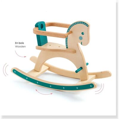Caballo balancín de madera Djeco - Para muñecas 30-36cm Caballo balancín de madera Djeco - Para muñecas 30-36cm