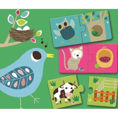 Djeco Animal Habitat Puzzle - 20 pcs Education Game Djeco Animal Habitat Puzzle - 20 pcs Education Game