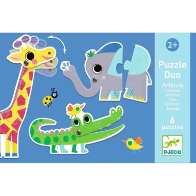 Vzdělávací puzzle Djeco Divoká Zvířata - 6 dílků s auto-korekční funkcí Vzdělávací puzzle Djeco Divoká Zvířata - 6 dílků s auto-korekční funkcí