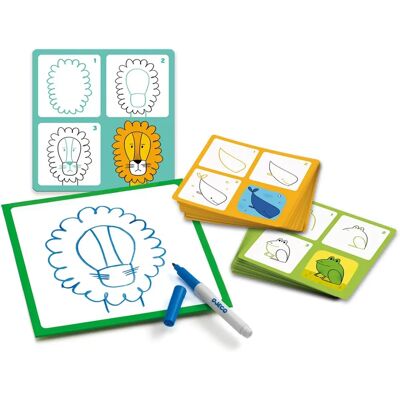 Djeco Animais & Co Desenho passo a passo - Kit de Desenho para Crianças Djeco Animais & Co Desenho passo a passo - Kit de Desenho para Crianças
