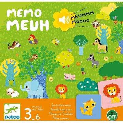 Djeco Memo Meuh - Jeu de mémoire avec sons d'animaux - Publicité Djeco Memo Meuh - Jeu de mémoire avec sons d'animaux - Publicité