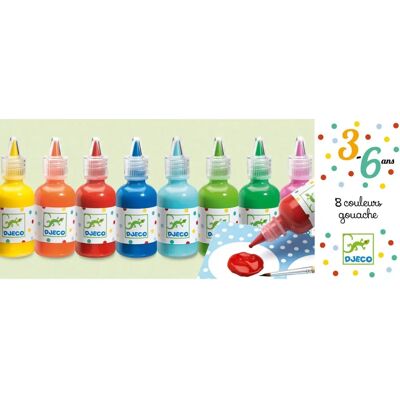 Djeco Gouaches-Set mit 8 Farben - Bunt für Kinder Djeco Gouaches-Set mit 8 Farben - Bunt für Kinder