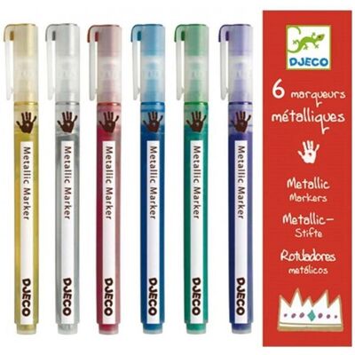 Djeco 6 Marqueurs Métalliques - Marqueurs - Publicité Djeco 6 Marqueurs Métalliques - Marqueurs - Publicité