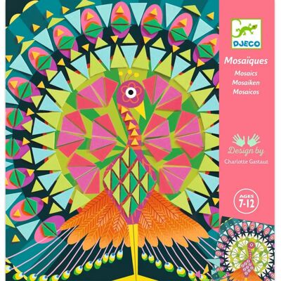 Kit mosaico Djeco - Gufo e Pavone - Attività creativa per bambini Kit mosaico Djeco - Gufo e Pavone - Attività creativa per bambini