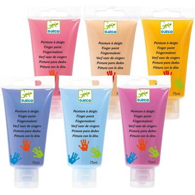 Djeco Pastell Fingerfarben-Set - 6 Farben - Für Kinder Djeco Pastell Fingerfarben-Set - 6 Farben - Für Kinder