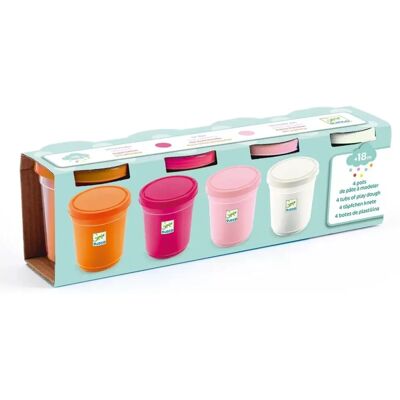 Djeco Pastell Modelliermasse-Set - 4 Becher - 18m+ Djeco Pastell Modelliermasse-Set - 4 Becher - 18m+