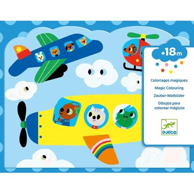 Djeco Sky Water Coloring Set - Safe, Reusable, 4 Sheets Djeco Sky Water Coloring Set - Safe, Reusable, 4 Sheets